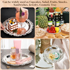 PRETYZOOM Silver Iron Serving Tray 20.00X20.00X1.50cm Decorative Tray