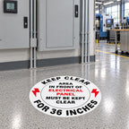 5 Pack 17" Keep Electrical Panel Clear Anti-Slip Floor Stickers