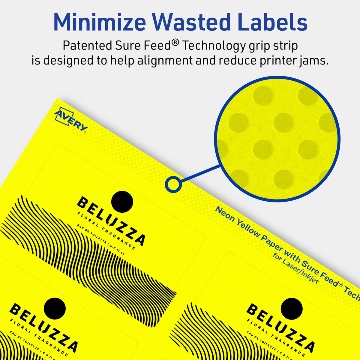 Avery Printable Rectangle Labels, Sure Feed Technology, 2" x 3-1/2", Neon Yellow Labels, Print-to-The-Edge, Laser/Inkjet Printable, 160 Total, Great for Mailing and Candles 160 labels