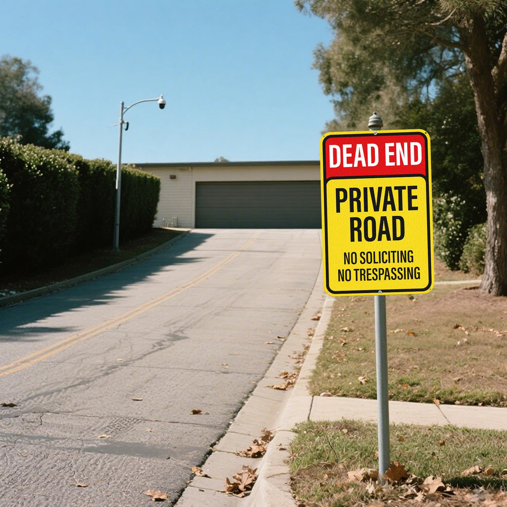 2 Pack Dead End Private Road Sign 18" × 12" Rust Free Aluminum