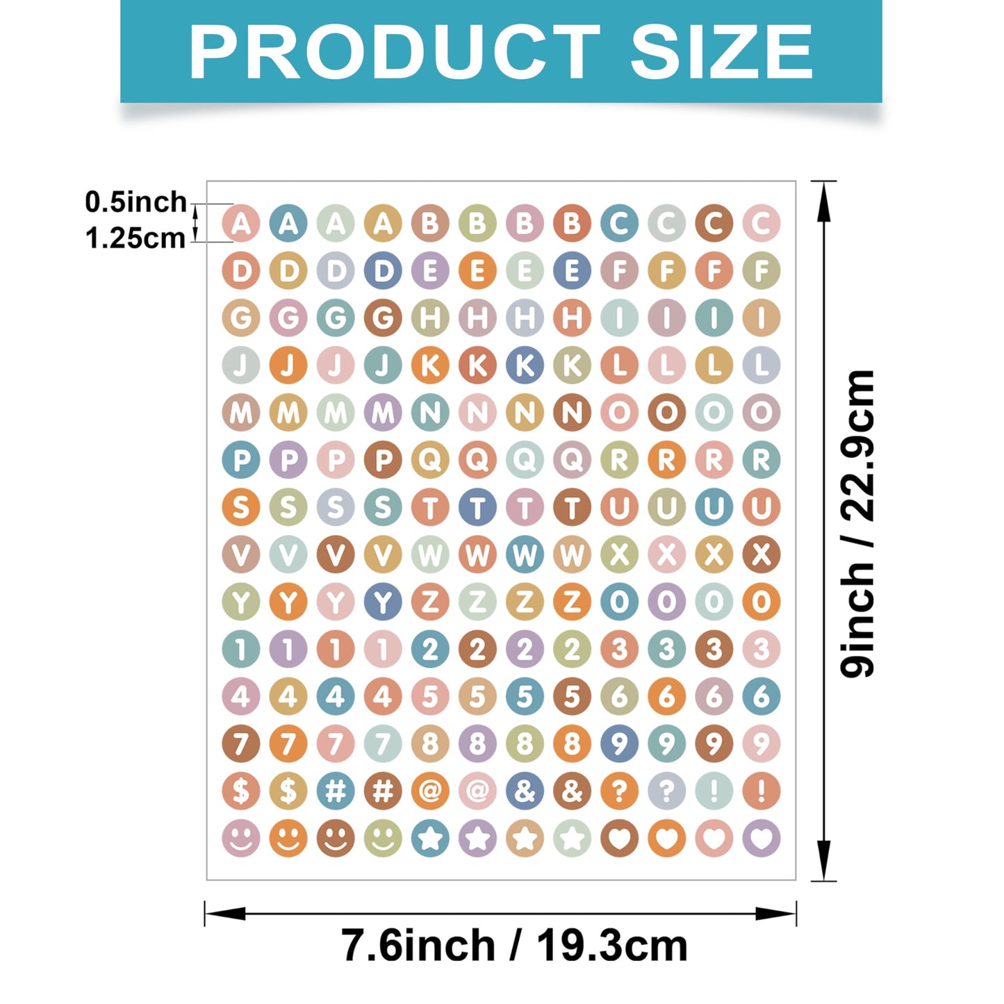 1680 Pieces 0.5 Inch Circle-Backed Letter Stickers, 10 Sheets Alphabet and Number Stickers with Cute Designs, Vinyl Stickers for DIY Cards, Item Labeling, Bullet Journaling, Scrapbooking - Morandi