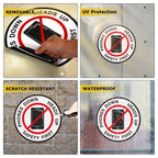 Phones Down Heads Up Sticker 12 Inch Vinyl Safety Floor Sign 10 PCS