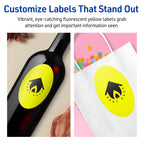Avery Printable Oval Labels, Sure Feed Technology, 4-1/4" x 2-1/2", Neon Yellow Labels, Laser/Inkjet Printable, 120 Total, Great for Packaging and Candles 120 labels