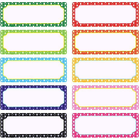 50 Pieces Magnetic Name Tags Dry Erase Labels White Board Nameplates Sticker for School Office Home, 3 x 1.2 Inch, 10 Colors (Cute) Cute