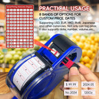 2 Pack 8 Digits Price Tag Gun with 5000 Labels & 4 Ink Rollers Kit blue