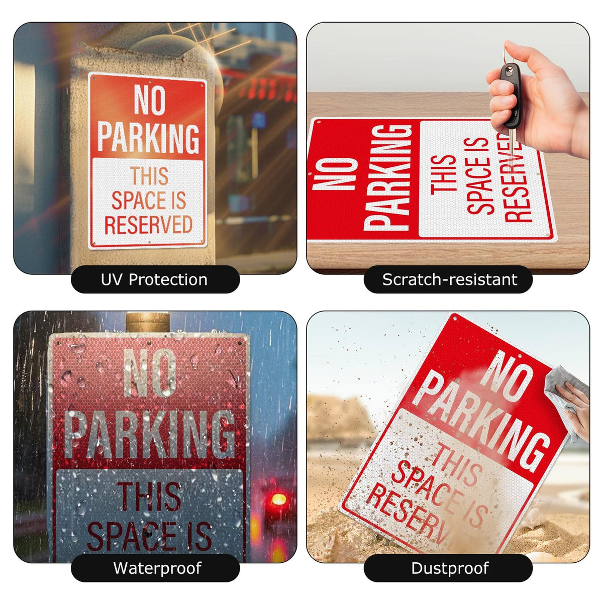 2 Pack No Parking This Space Is Reserved Sign 10 × 14 Inches