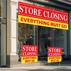 4 Pcs Store Closing Banner Signs Kit with Stakes and Grommets