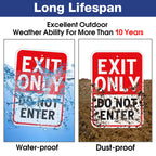 Faittoo Exit Only Do Not Enter Sign, 18 x 12 Inches Engineer Grade Reflective Aluminum Sign, UV Protected, Weather/Fade Resistant, Easy to Install and Read, Indoor/Outdoor Use (2 Pack) Red and Black on White-2 Pack