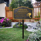 Private Property Video Surveillance Solid Cast Metal Sign