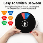2 Pack Office Door Sign Privacy - Do Not Disturb/Out of Office/In A Meeting/Back Soon/Working Remotely/Please Knock - 6 Options for Conference Studio 6 Inches (Black,Text with icons) Black/6 icon