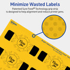 Avery® Printable Wraparound Band Labels, Sure Feed® Technology, 1-1/2" x 3-1/2", Bright Yellow Labels, Print-to-the-Edge, Laser/Inkjet, 200 Total, Great for Soap Labels and Jar Labels 200 labels