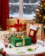 Phomemo White Thermal Labels with 3 Patterns(Santa/Tree/Reindeer) Labels