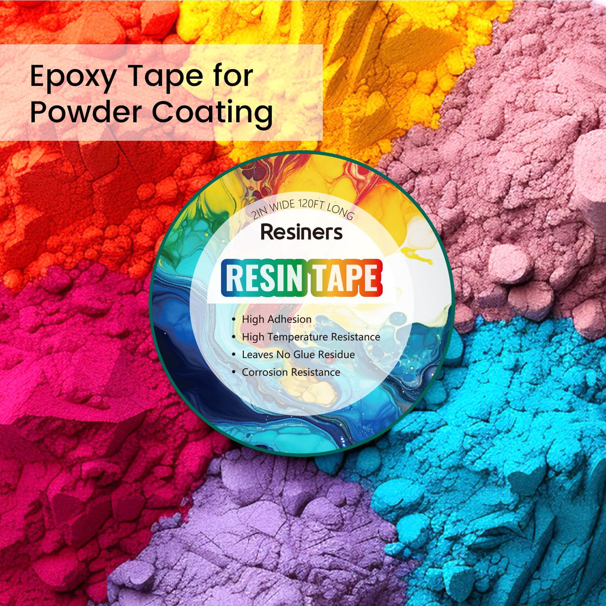 Resiners Resin Tape for Epoxy Resin Molding - 2IN W x 240FT L - Thermal Adhesive Tape, High Temperature Resistance, Easy Peel-Off, Release Resin Tape for River Tables, Remove Residue, Green 2 Rolls (240FT)