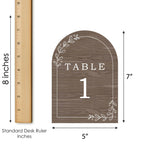 Big Dot of Happiness Rustic Wedding Table Numbers, Engagement and Anniversary Party Decor, Country Wedding Wood Centerpieces, Double-Sided 5 x 7 inches Paper Cards, Table Numbers - 1-20