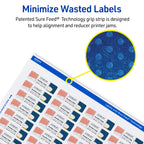 Avery Rectangle Labels, 0.5" x 1.75", Glossy Clear, Sure Feed Technology, Laser/Inkjet Compatible, 640 Printable Labels Total (22892) 640 labels