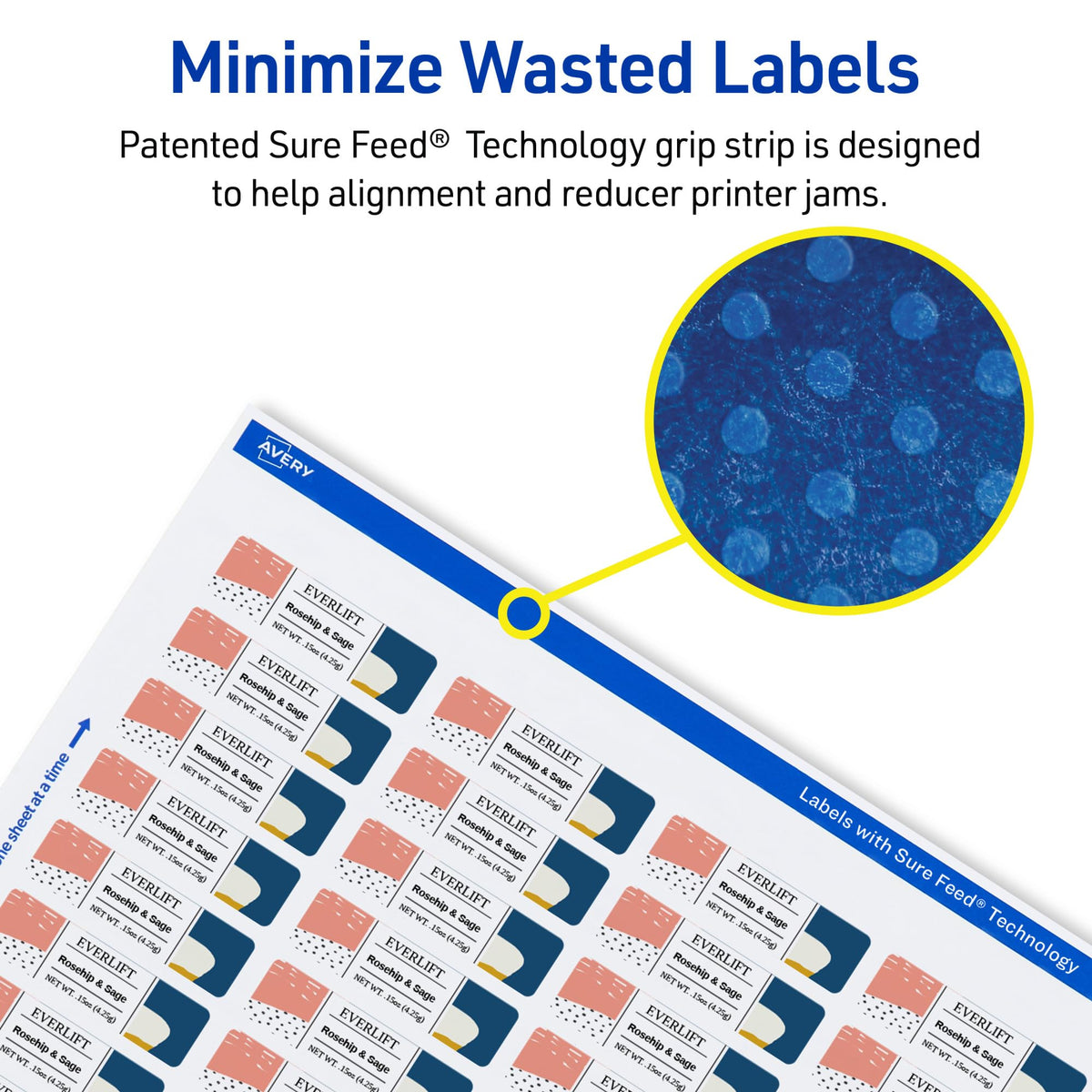 Avery Rectangle Labels, 0.5" x 1.75", Glossy Clear, Sure Feed Technology, Laser/Inkjet Compatible, 640 Printable Labels Total (22892) 640 labels