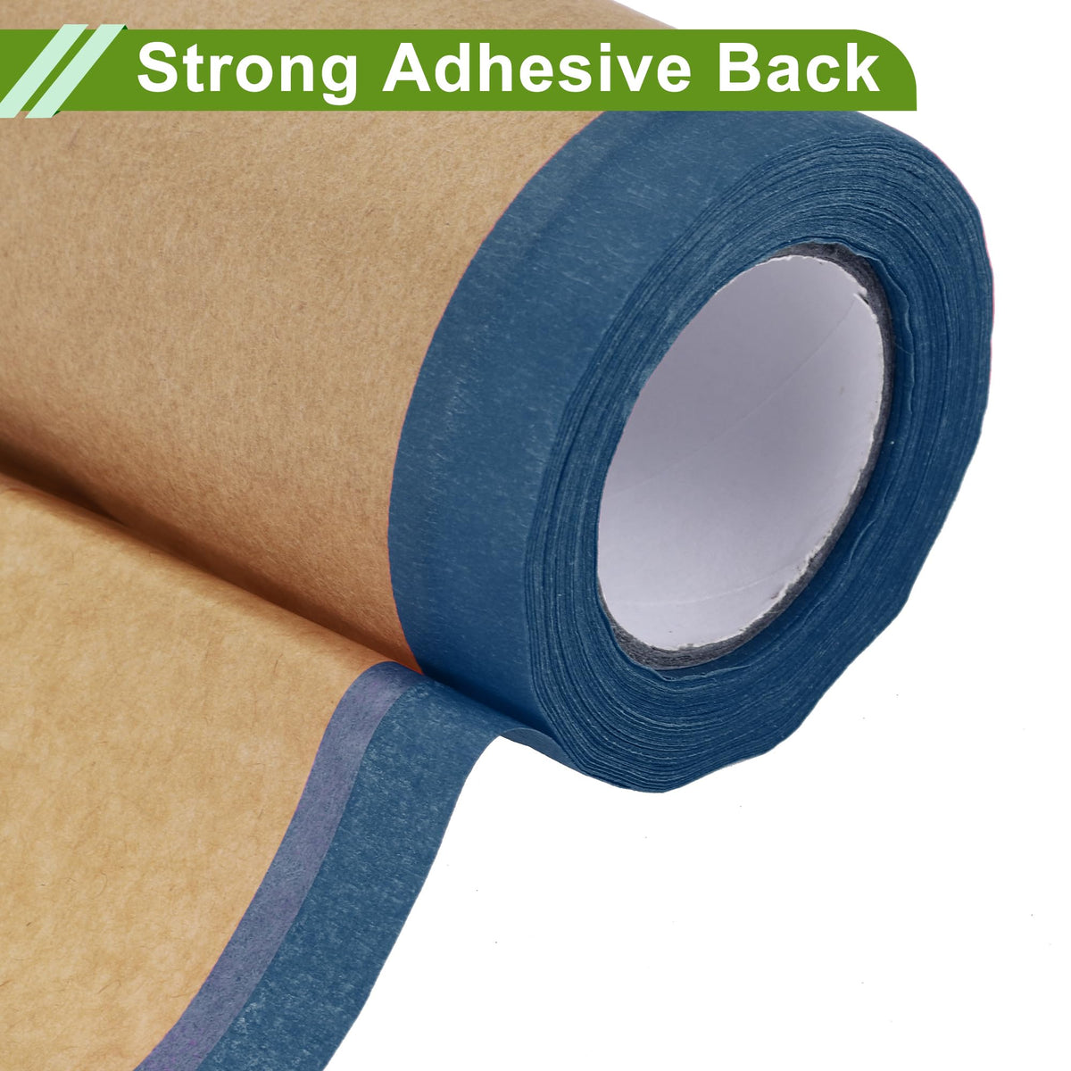 Pre-Taped Masking Paper Automotive Paint Masking Paper Kraft Paper Natural Fiber Material 1 Pc 1500x20cm / 49.21ftx7.87" Brown Blue 49.21FT x 7.87"