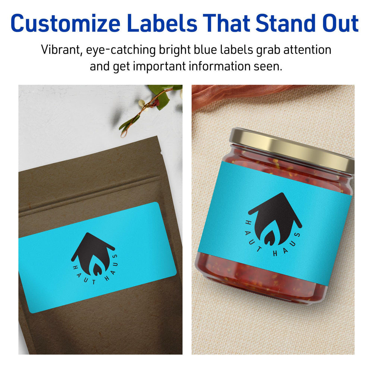 Avery Printable Rectangle Labels, Sure Feed Technology, 4" x 6", Bright Blue Labels, Print-to-The-Edge, Laser/Inkjet Printable, 40 Total, Great for Shipping and Packaging 40 labels