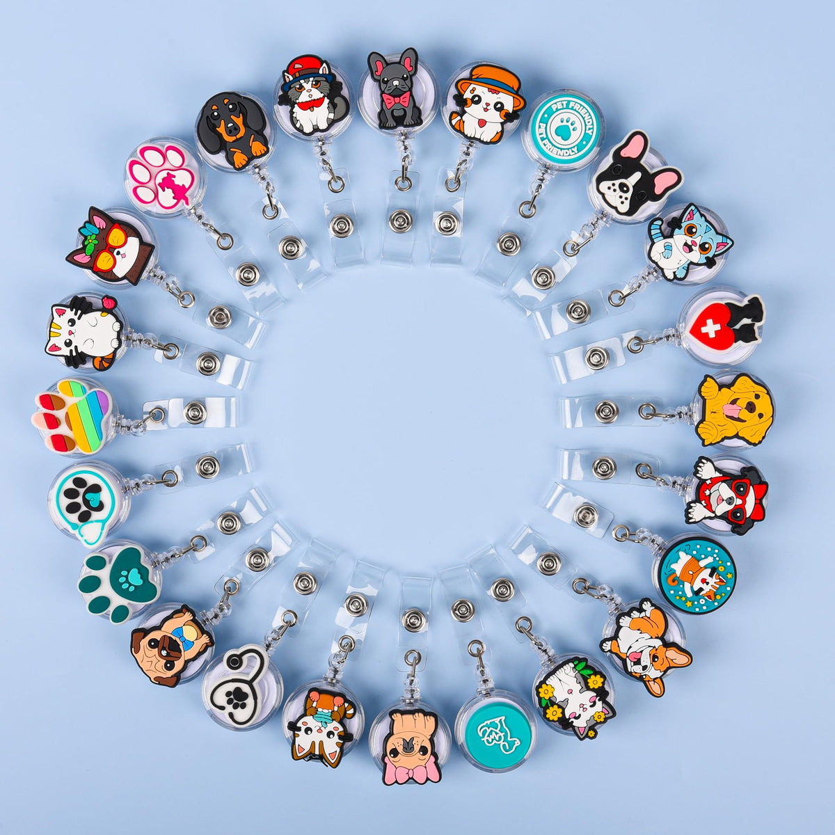 24Pcs Cute Vet Teach Badge Reel,Funny Retractable Veterinary ID Badge Holders Vet Teach Accessories for Coworker Office Hygiene Hygienist School Student Friend Graduation Vet Teach Week Gifts. Veterinarian