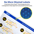 Avery® Rectangle Labels, Sure Feed® Technology, 1" x 4", 200 Glossy White Labels (36451) 200 labels