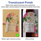 Avery Matte Clear Arched Labels, Sure Feed Technology, 4.75" x 3.5", 40 Matte Clear Labels, Print-to-The-Edge, Laser/Inkjet Printable 40 labels