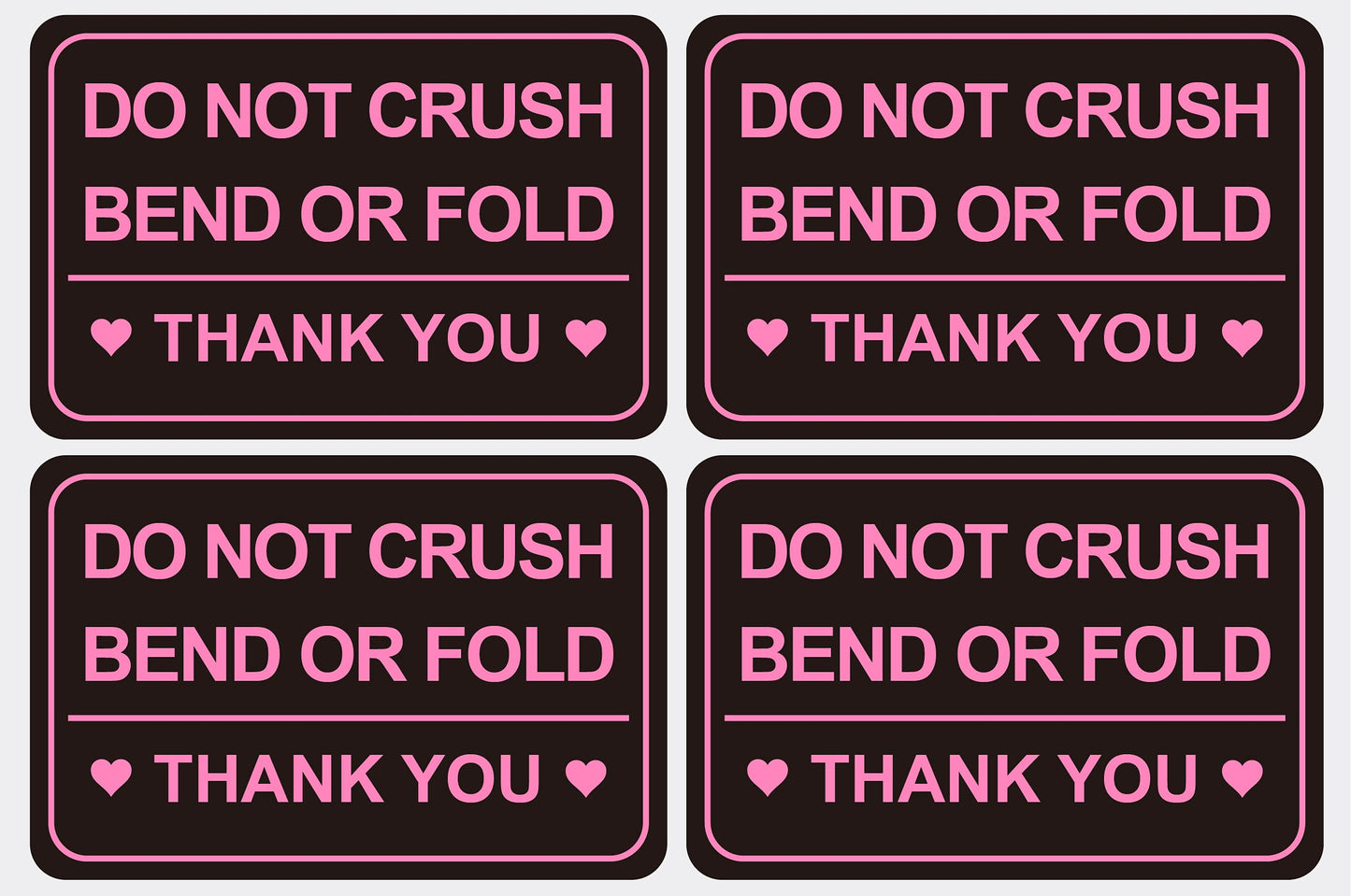 2x3 inch Black and Pink 200pcs Do not Crush Bend or Fold Shipping Stickers Labels