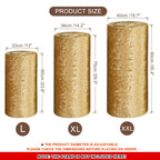 uxcell Set of 3 Cylinder Spandex Stand Cover Gold Tone Velvet-L/XL/XXL