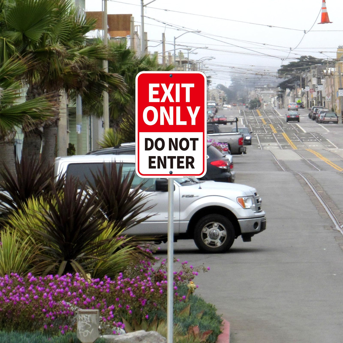 Large (2 Pack) Exit Only Sign, 18"x12" Do Not Enter Sign