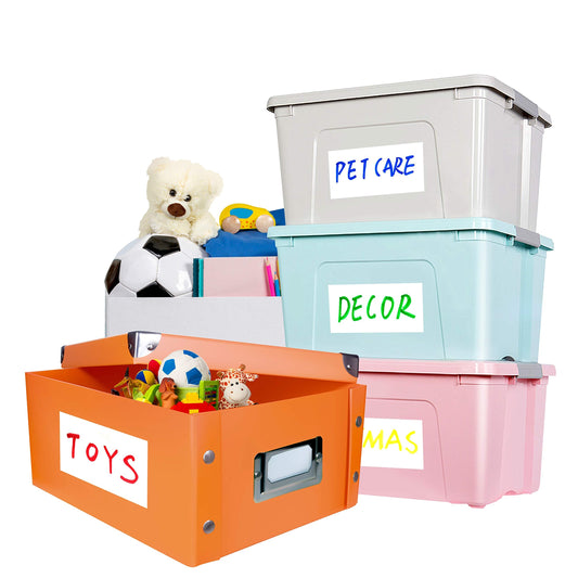 80 Large Size Removable Customizable Blank Labels, Water/Oil/Tear Resistant, No Residue for Home Organization Projects, Bins, Kitchen Storage Containers, Desk Items(6”x 4”) 6”x 4” 80 pcs