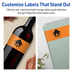 Avery® Printable Rectangle Labels, Sure Feed® Technology, 2-1/4" x 7-3/4", Bright Orange Labels, Print-to-The-Edge, Laser/Inkjet Printable, 80 Total, Great for Candles and Jars 80 labels