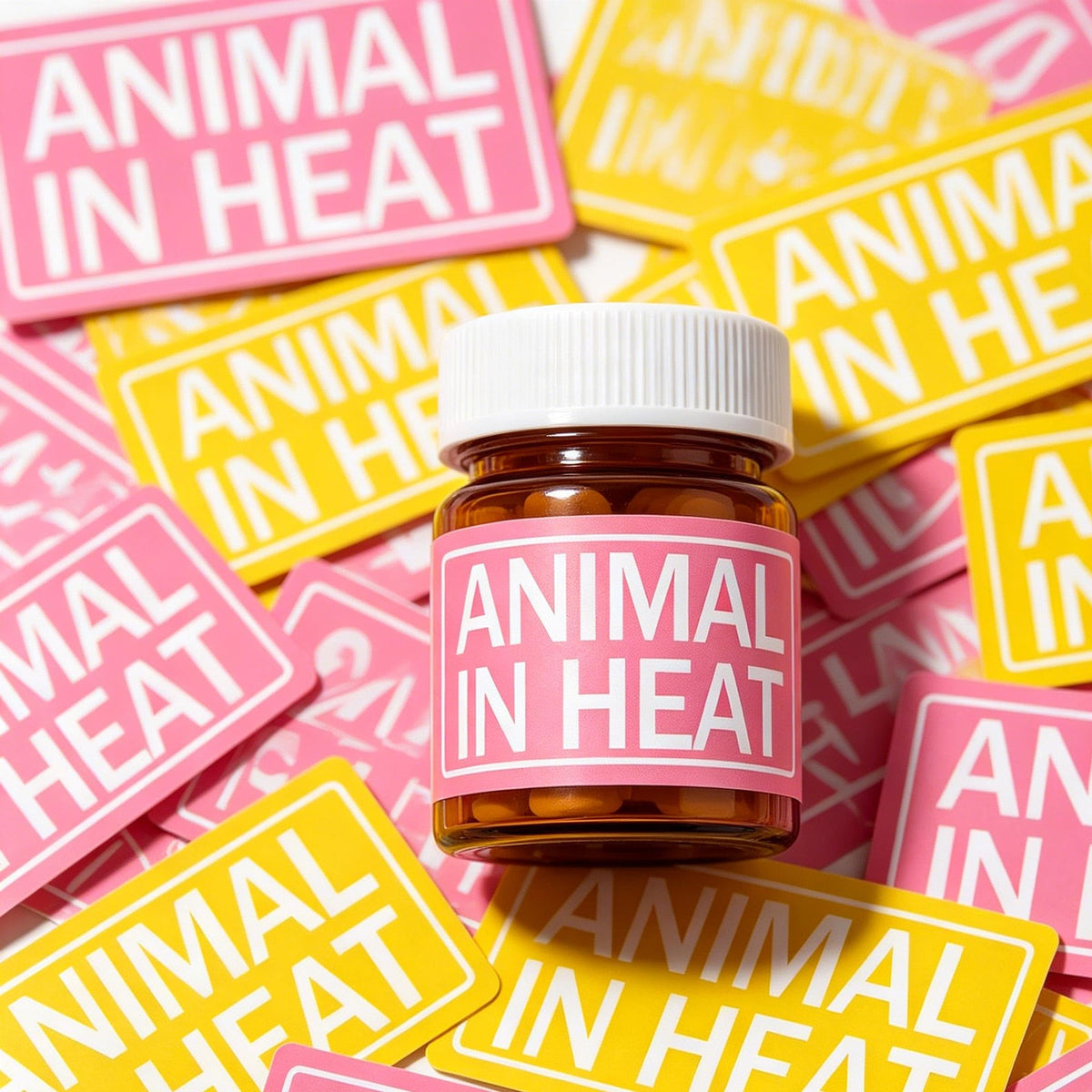 500 Pcs Animal in Heat Veterinary Labels 1x2 Inch – Estrus Cycle Tracking Stickers for Vet Clinics, Kennels & Breeding Farms – Heat Detection Monitoring Supplies