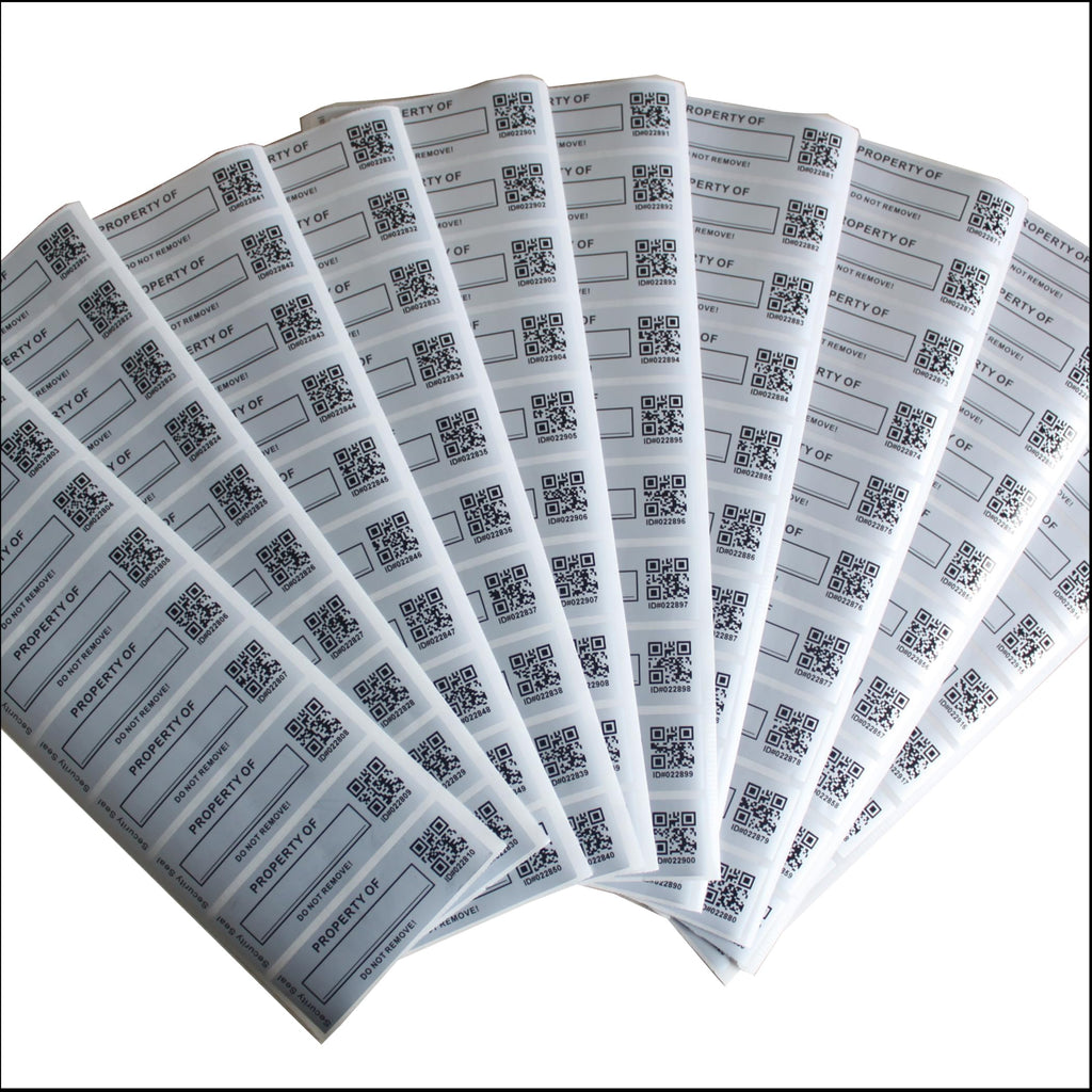 100pcs 1" x 2.4" Custom Printable Tamper Evident Security Asset Tags