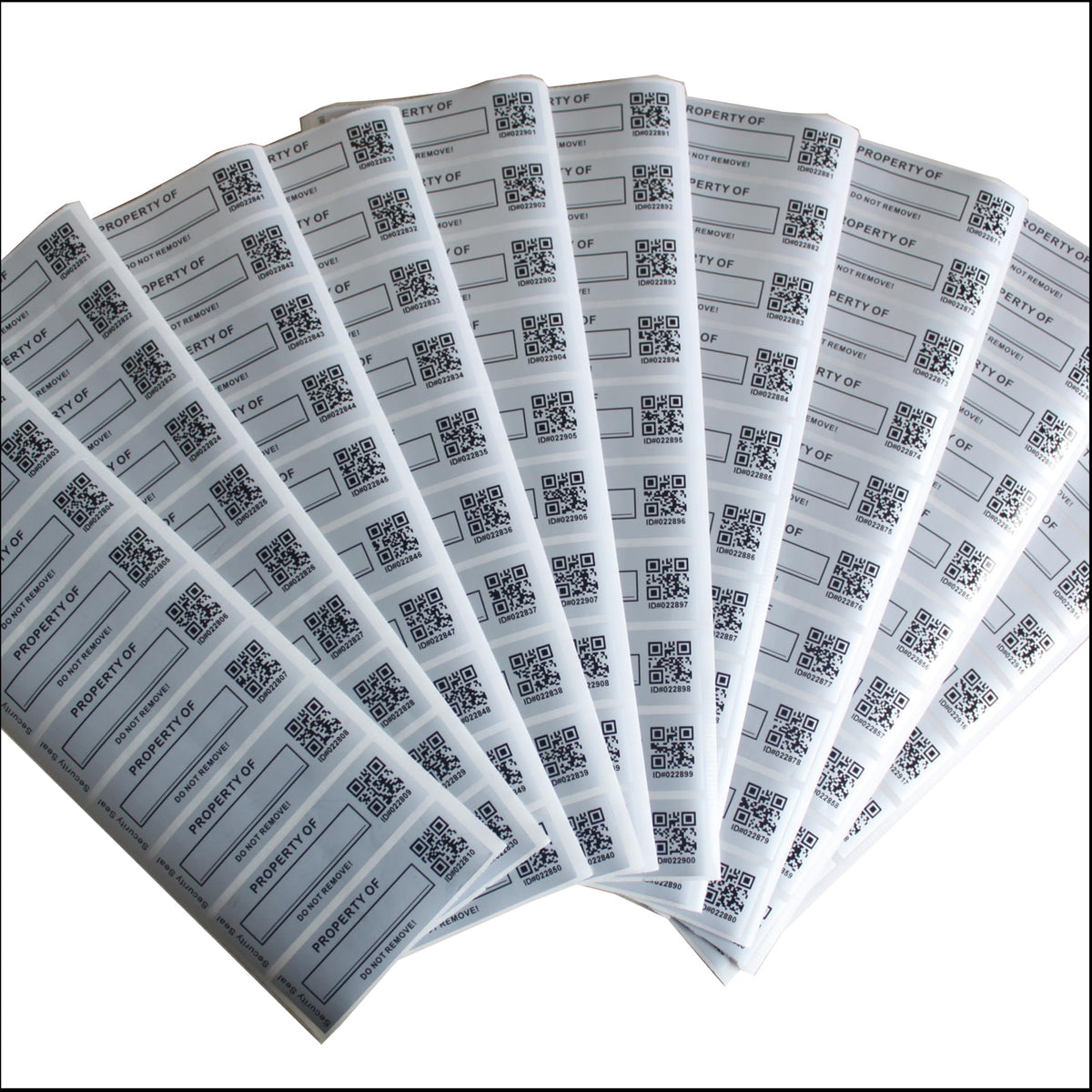 100pcs 1" x 2.4" Custom Printable Tamper Evident Security Asset Tags