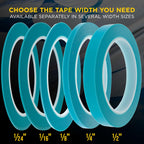 Custom Shop Vinyl Fineline Pinstripe Tape, Blue 1/4" x 36 Yard Roll - Create Sharp Graphic Design Curves, Mask Fine Lines, Conformable Paint Masking Striping Tape for Auto, Motorcycle, Flame Painting 1/4-Inch x 36-Yards