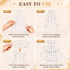 Marsui 1 Pack 36 Holes Cake Pop Display Stand, 3-tiered Clear Cakes Holder