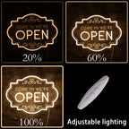 Open Neon Sign 17"x12.6", USB Powered LED Light for Store Decor door-white