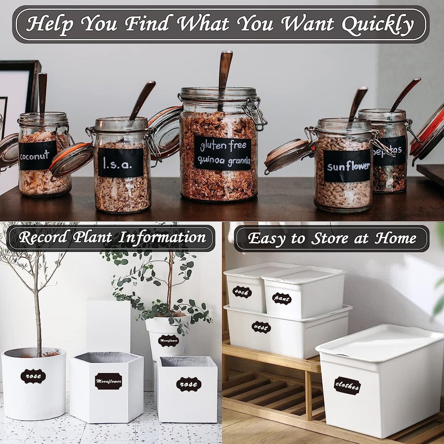 Black Chalkboard Labels - 120pcs Waterproof DIY Blackboard Stickers for Containers (Shape B) Shape B