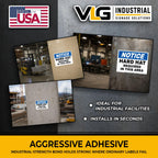 NOTICE Hard Hat Required in This Area Safety Labels, 5-Pack, 5" x 7" OSHA Style Industrial Safety Decals, Heavy Duty Waterproof Vinyl Stickers for Construction Sites, Manufacturing Facilities & Industrial Work Areas
