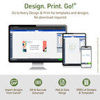Avery® EcoFriendly Recycled Shipping Labels, 2" x 4", White, Permanent Adhesive, Laser & Inkjet Printers, 1,000 Total, Great for Shipping and Mailing, Product Merchandising, and More (48163) 1,000 labels 2" x 4"