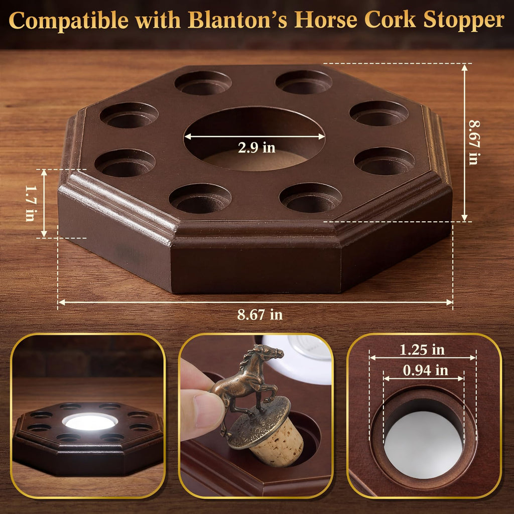 Hushee Bourbon Stopper Display with LED Light, Fit 8 Horse Only Holder