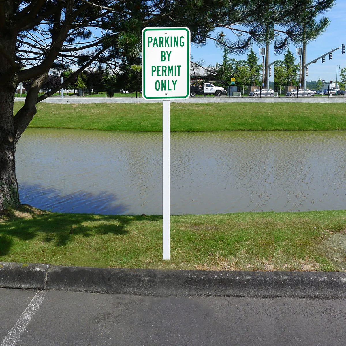 "Parking By Permit Only" Sign By SmartSign | 12" x 18" 3M Engineer Grade Reflective Aluminum