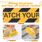 Watch Your Step Decals, 6 x 24 Inch, 6 Pack Caution Warning Stickers