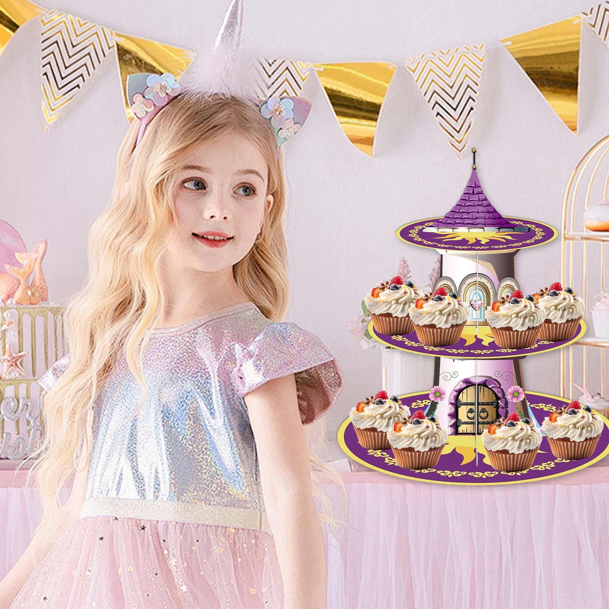 1PCS Purple Princess Party Cake Stand