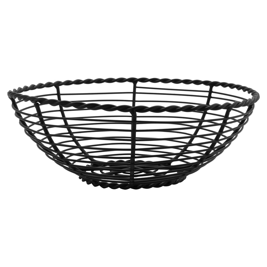 G.E.T. 8" Black Round Bread Metal Wire Basket