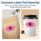 Avery® Printable Oval Labels, Sure Feed® Technology, 1-1/8" x 2-1/4", Bright Pink Labels, Print-to-The-Edge, Laser/Inkjet Printable, 420 Total, Great for Soaps and Candles 420 labels