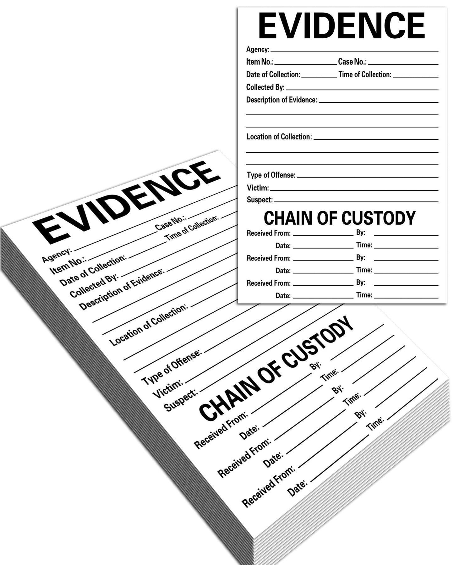 Adhesive Evidence Label 4 X 6 Inches - Stick on Evidence Stickers 100 Evidence Labels Per Pack For Forensics Class,Theme Birthday Party 4x6 inch White