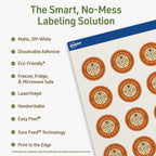 Avery Dissolvable Round Labels, Sure Feed Technology, 1.25" Diameter, Matte White, Print-to-The-Edge, Laser/Inkjet Printable, 300 Labels Total
