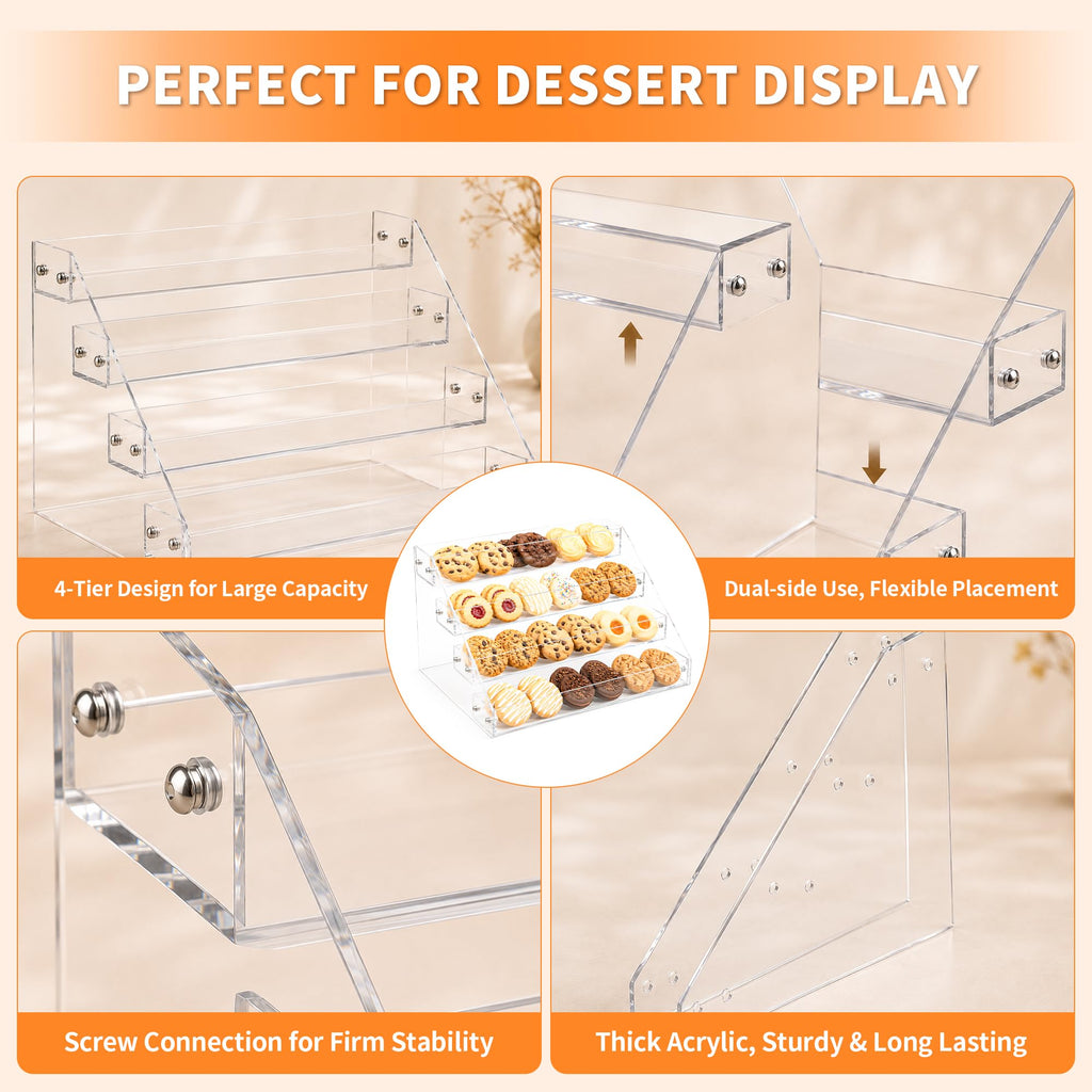 4 Tier Cookie Display Stand for Cookies Display Acrylic Cookie Stand