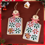 2 Pcs Gingerbread Cookie Tray Christmas Ornament Decoration