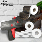 Perco White Pricing Labels - 17,000 Blank Pricing Labels for Motex MX-2200 and Monarch 1110 Price Gun with Ink Roll Included - 16 Rolls Value Pack, 1 Sleeve - Made in USA